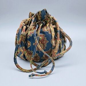 April Cornell Vintage Boho Paisley Drawstring Shoulder Bag